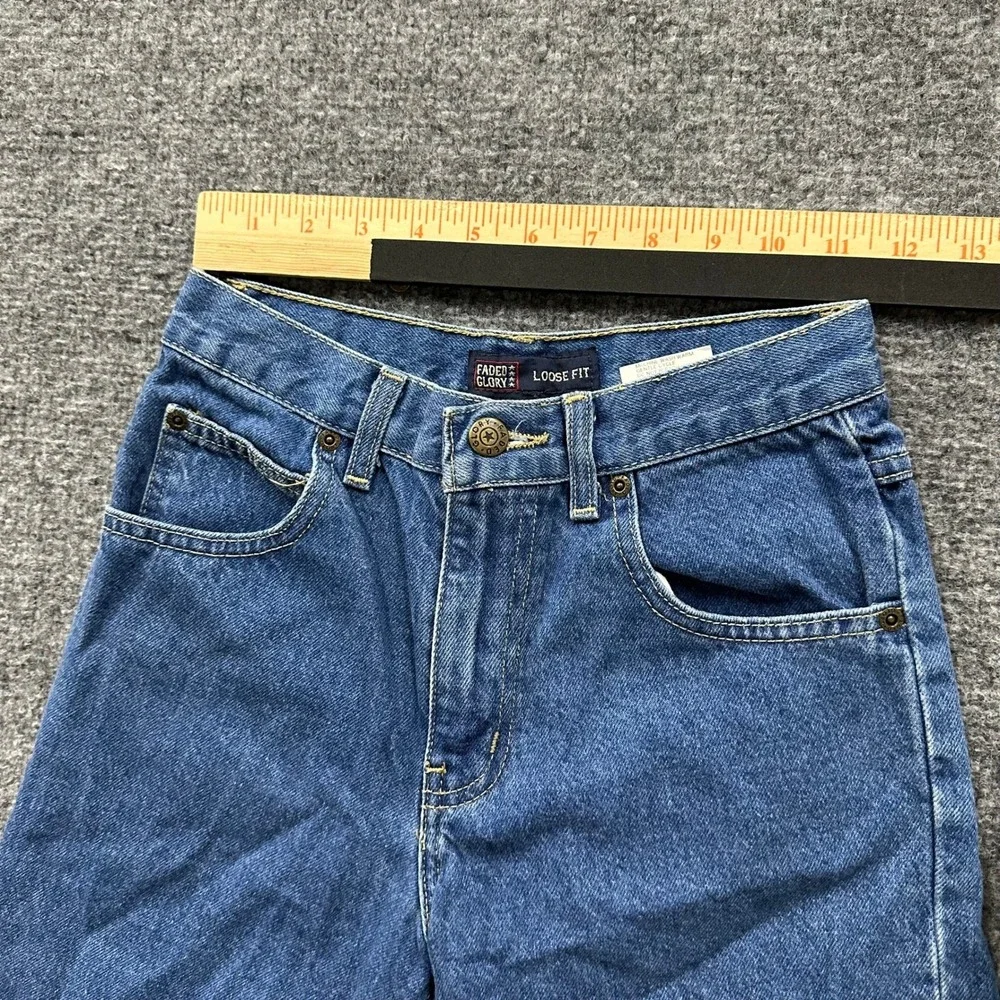 Faded Glory Denim Shorts Womens Size 10 Blue Loose Fit Cotton Casual 90s Style